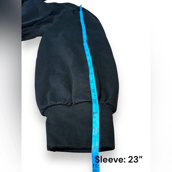 Lea & Viola Puff Sleeve Belted Black Sweatshirt | Women's Size L - Picture 5 of 6